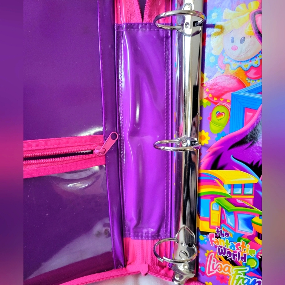 Vintage Lisa Frank Zippered 3 Ring Binder "Cats Platime" Y2K - Picture 12 of 16